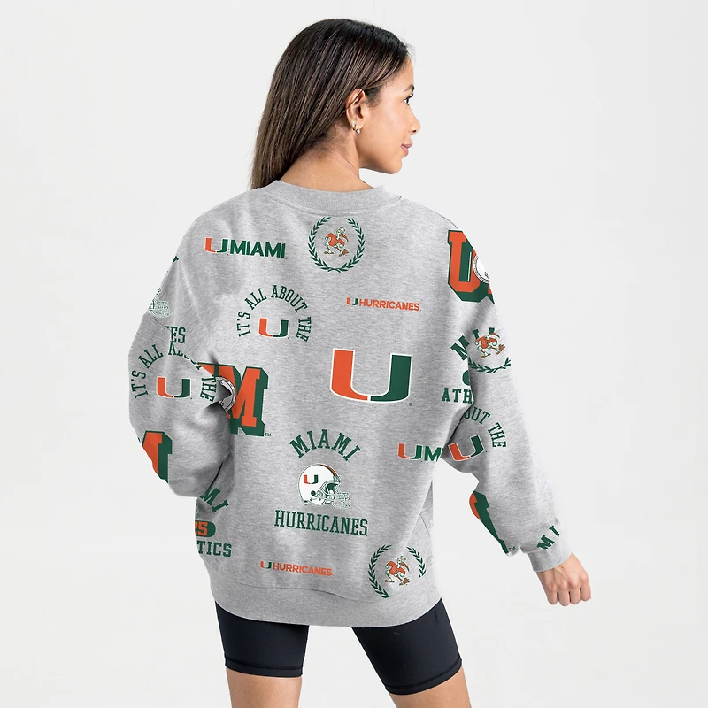 Women's Gameday Couture Gray Miami Hurricanes Always on Repeat Fleece Sweatshirt