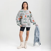 Women's Gameday Couture Gray Miami Hurricanes Always on Repeat Fleece Sweatshirt