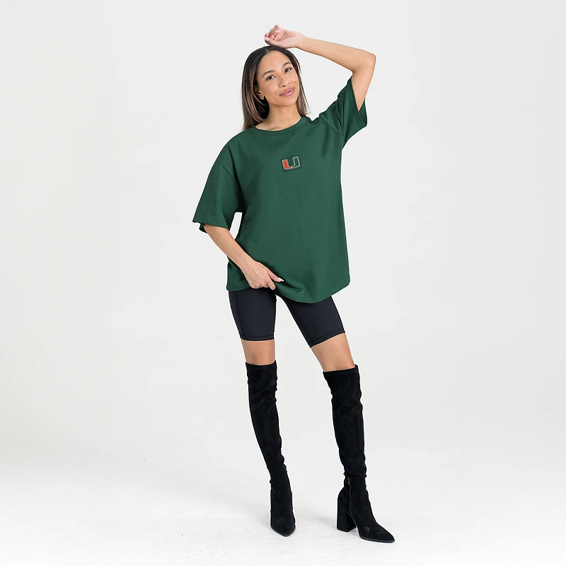 Women's Gameday Couture Green Miami Hurricanes Oversized Back at Ya T-Shirt