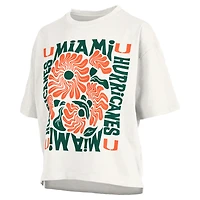 T-shirt oversize en jersey flammé blanc Pressbox Miami Hurricanes Elena pour femme