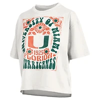 T-shirt oversize en jersey flammé blanc Pressbox Miami Hurricanes Harmony pour femme