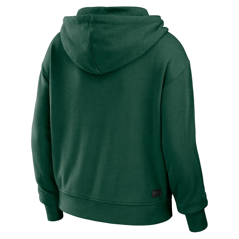 Women's WEAR by Erin Andrews Green Miami Hurricanes Colorblock Full-Zip Hoodie Jacket