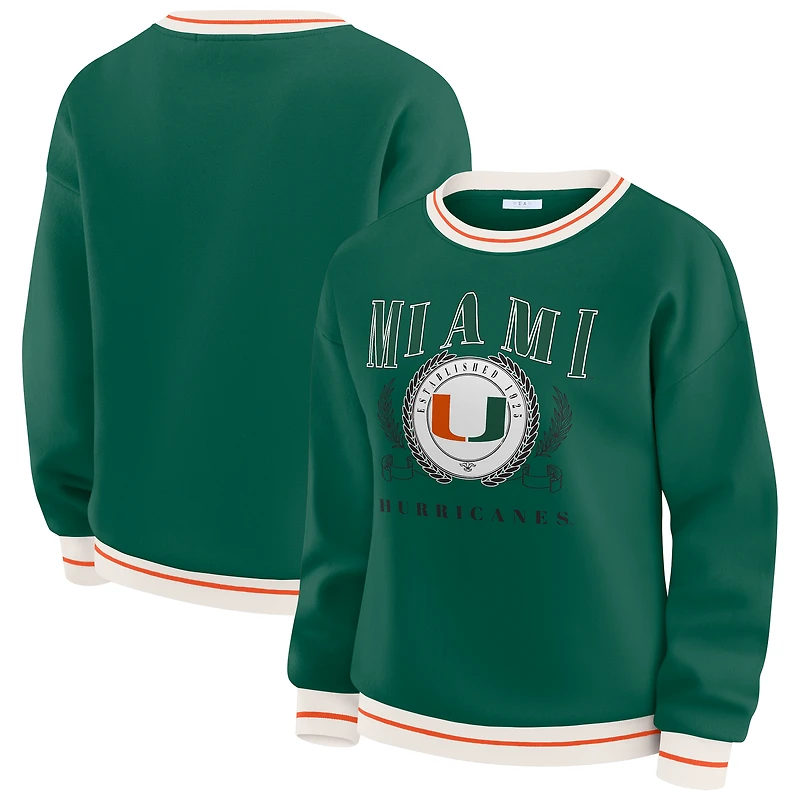 Women's WEAR by Erin Andrews Green Miami Hurricanes Seal Sweatshirt