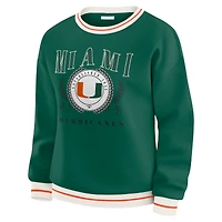 Sweat-shirt vert à motif sceau des Hurricanes de Miami pour femme par Erin Andrews