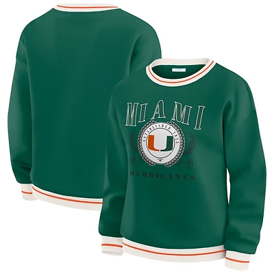 Sweat-shirt vert à motif sceau des Hurricanes de Miami pour femme par Erin Andrews