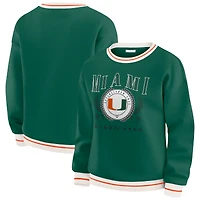 Sweat-shirt vert à motif sceau des Hurricanes de Miami pour femme par Erin Andrews