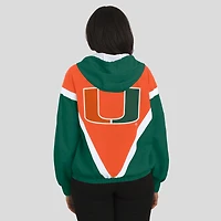Women's WEAR by Erin Andrews Orange/Green Miami Hurricanes Colorblock Full-Zip Hoodie Windbreaker Jacket