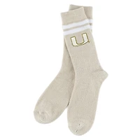 Chaussettes en peluche Victory des Miami Hurricanes de ZooZatz pour femmes, couleur crème