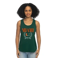 Women's ZooZatz Green Miami Hurricanes Everyday Tri-Blend Tank Top