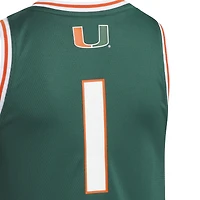 Maillot Swingman réplique vert adidas n°1 pour jeunes des Miami Hurricanes