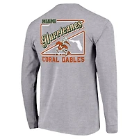 T-shirt gris à manches longues avec script rétro des Miami Hurricanes pour jeunes