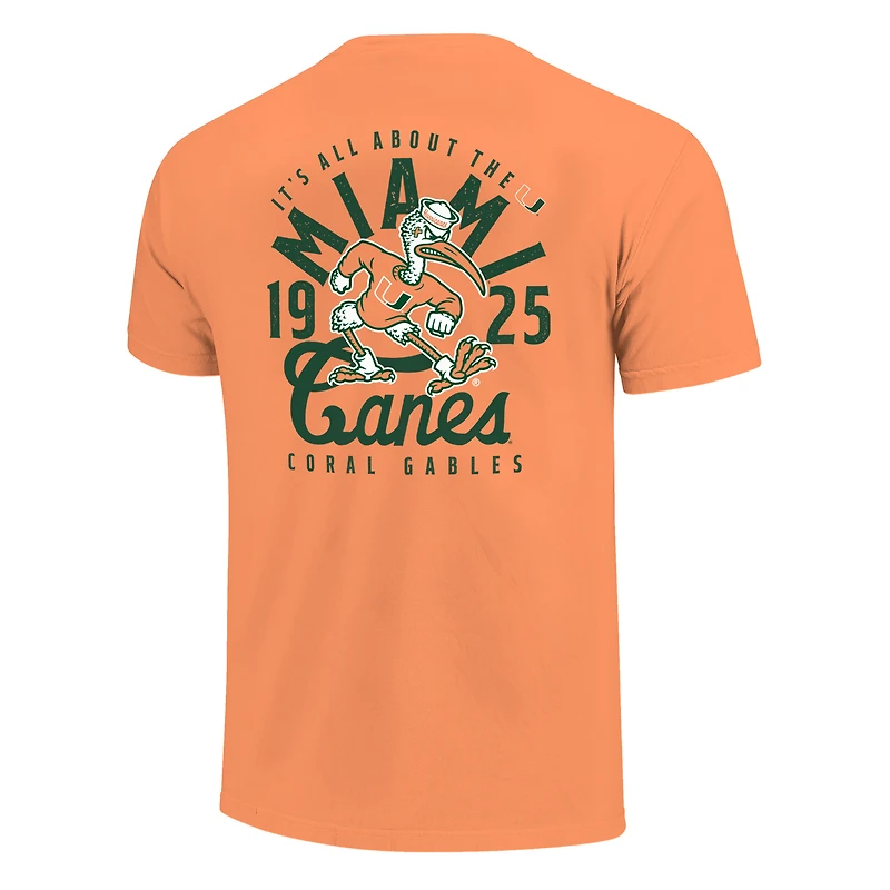 T-shirt orange pour jeunes avec motif mascotte des Miami Hurricanes