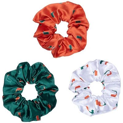ZooZatz Miami Hurricanes Luxe Scrunchie Three-Piece Set