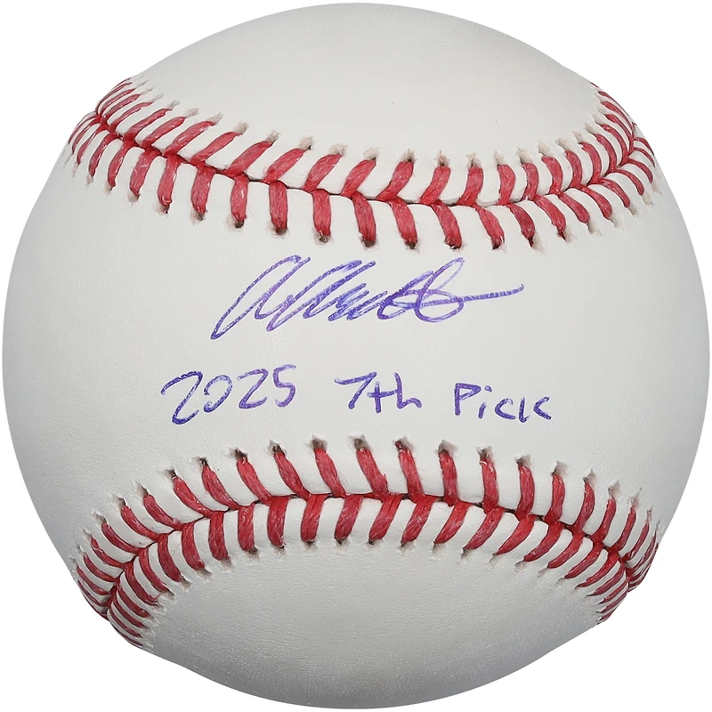Balle de baseball autographiée par Aiva Arquette des Marlins de Miami avec inscription « 7e choix de 2025 »