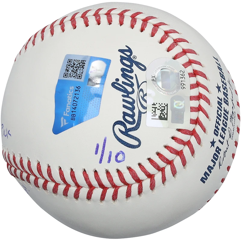Balle de baseball autographiée par Aiva Arquette des Marlins de Miami avec plusieurs inscriptions - Édition limitée n° 1/10