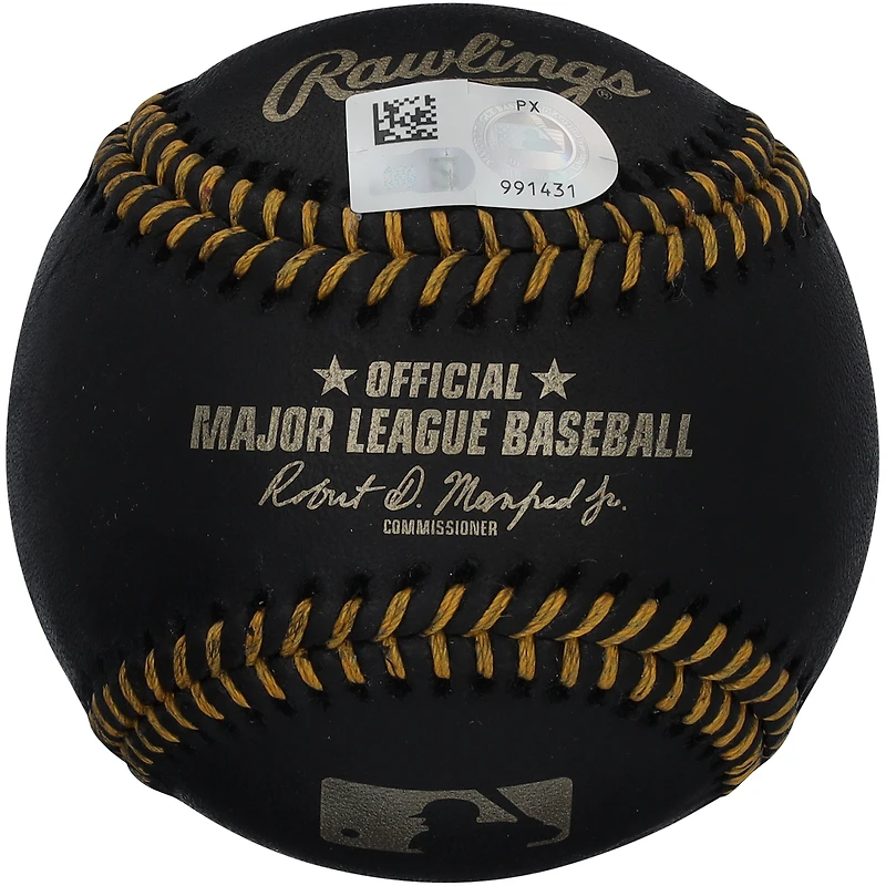 Balle de baseball en cuir noir autographiée par Aiva Arquette des Miami Marlins