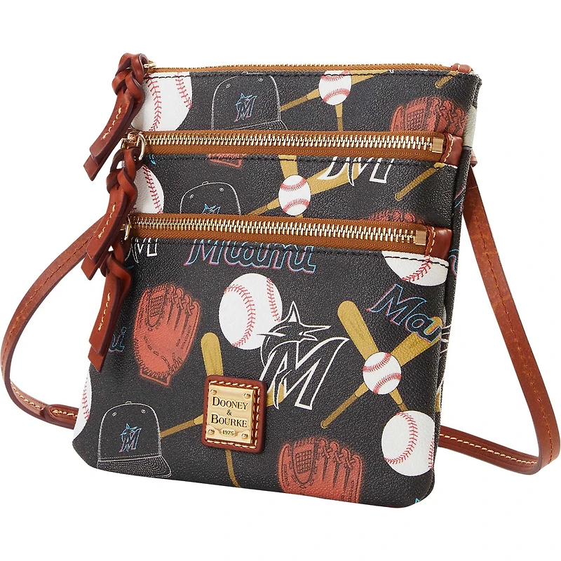 Dooney & Bourke Miami Marlins Game Day Sac à bandoulière à triple fermeture éclair