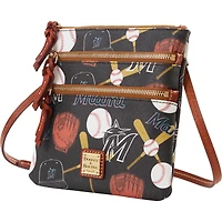 Dooney & Bourke Miami Marlins Game Day Sac à bandoulière à triple fermeture éclair