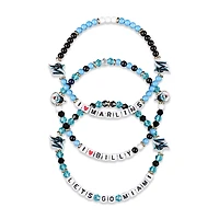 FOCO Miami Marlins 3-Pack Friendship Bracelet Set