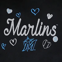 Ensemble bavoir et chaussons pour nouveau-nés nourrissons Miami Marlins noir 3 pièces Home Plate