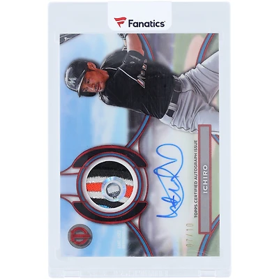Ichiro Miami Marlins Autographed 2025 Topps Tribute Quad-Color Game Used Relic #APA-ICH #7/10 Card