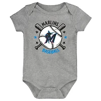Lot de 3 bodies bleus pour bébé Miami Marlins Batter Up