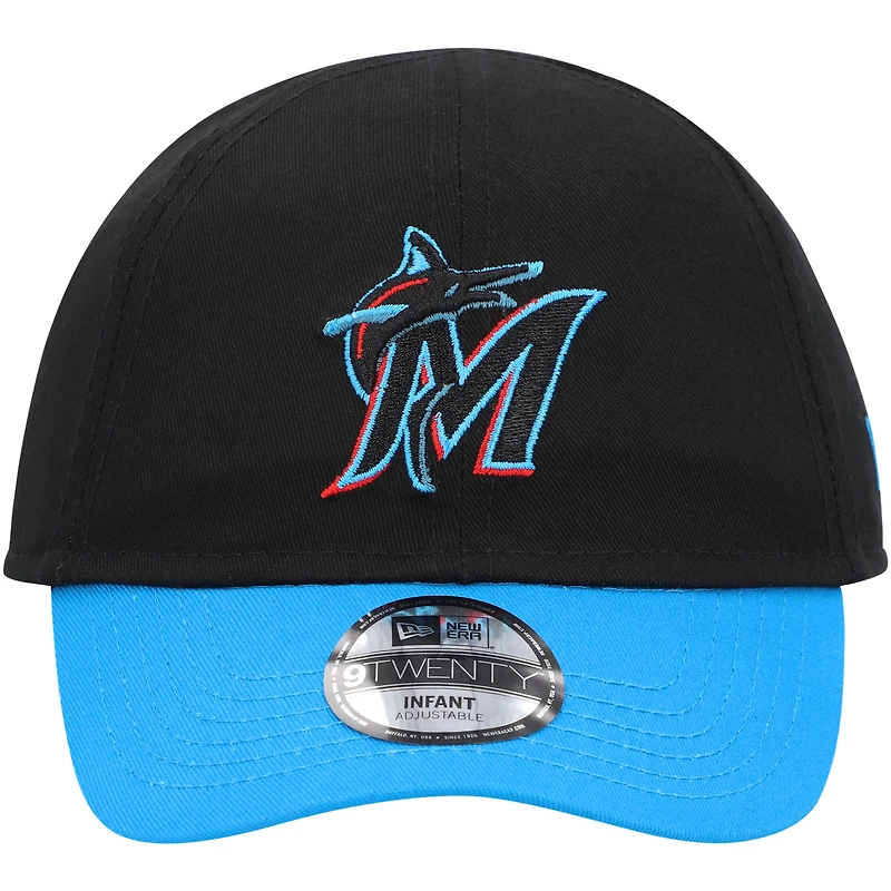 Casquette New Era Miami Marlins Team Colour My First 9TWENTY Flex noire pour bébé