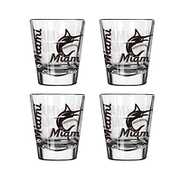 Ensemble de 4 verres à shot de 6 cl (2 oz) Logo Brands Miami Marlins
