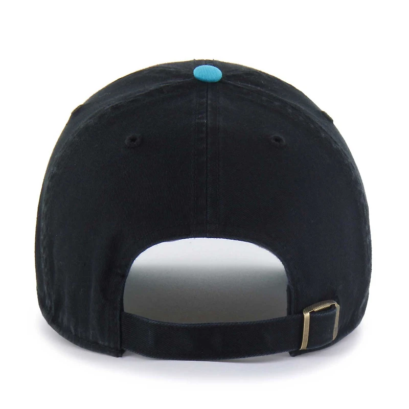 Men's '47 Black Miami Marlins City Connect Clean Up Adjustable Hat