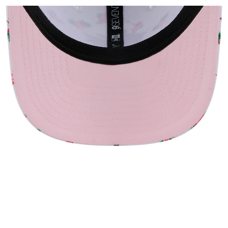 Casquette extensible à bouton-pression 9SEVENTY Flamingo blanche des Marlins de Miami de New Era pour homme