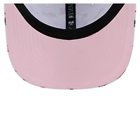 Casquette extensible à bouton-pression 9SEVENTY Flamingo blanche des Marlins de Miami de New Era pour homme