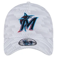 Casquette extensible New Era blanche Miami Marlins Graded 39THIRTY pour homme