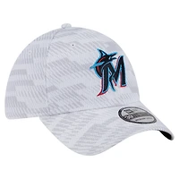 Casquette extensible New Era blanche Miami Marlins Graded 39THIRTY pour homme
