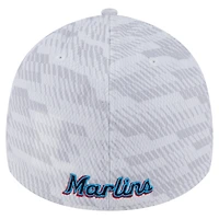 Casquette extensible New Era blanche Miami Marlins Graded 39THIRTY pour homme