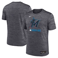 T-shirt Nike Velocity Dri-FIT Authentic Collection pour homme, noir, Miami Marlins