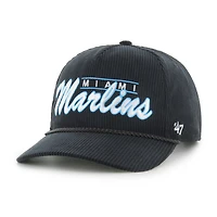 Casquette ajustable en velours côtelé Miami Marlins '47 noire pour homme