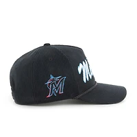 Casquette ajustable en velours côtelé Miami Marlins '47 noire pour homme
