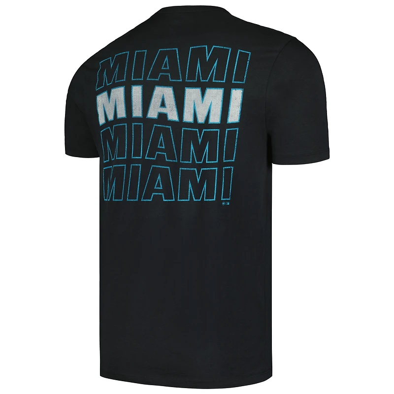 Men's '47 Black Miami Marlins Hang Back Franklin T-Shirt