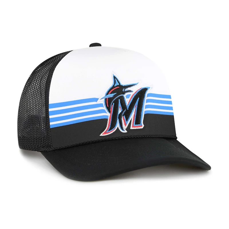 Casquette ajustable en maille à l'avant en mousse Miami Marlins '47 noire pour homme