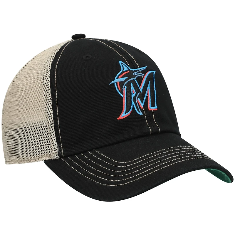 Casquette Snapback '47 Black Miami Marlins Trawler Clean Up Trucker pour homme