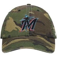 Casquette réglable '47 Camo Miami Marlins Team Clean Up pour homme