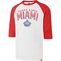 Men's '47 Cream Miami Marlins City Connect Crescent Franklin Raglan 3/4-Sleeve T-Shirt