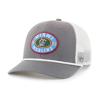 Men's '47 Gray/White Miami Marlins Tide Sweep Rope Trucker Adjustable Hat