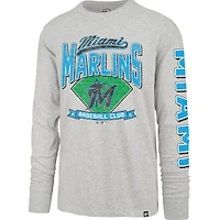 Men's '47 Gray Miami Marlins Fair Ball Franklin Long Sleeve T-Shirt