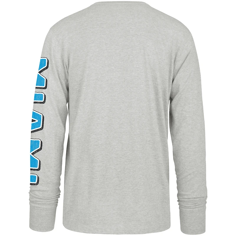 T-shirt à manches longues Fair Ball Franklin pour homme, gris, Miami Marlins, 1947