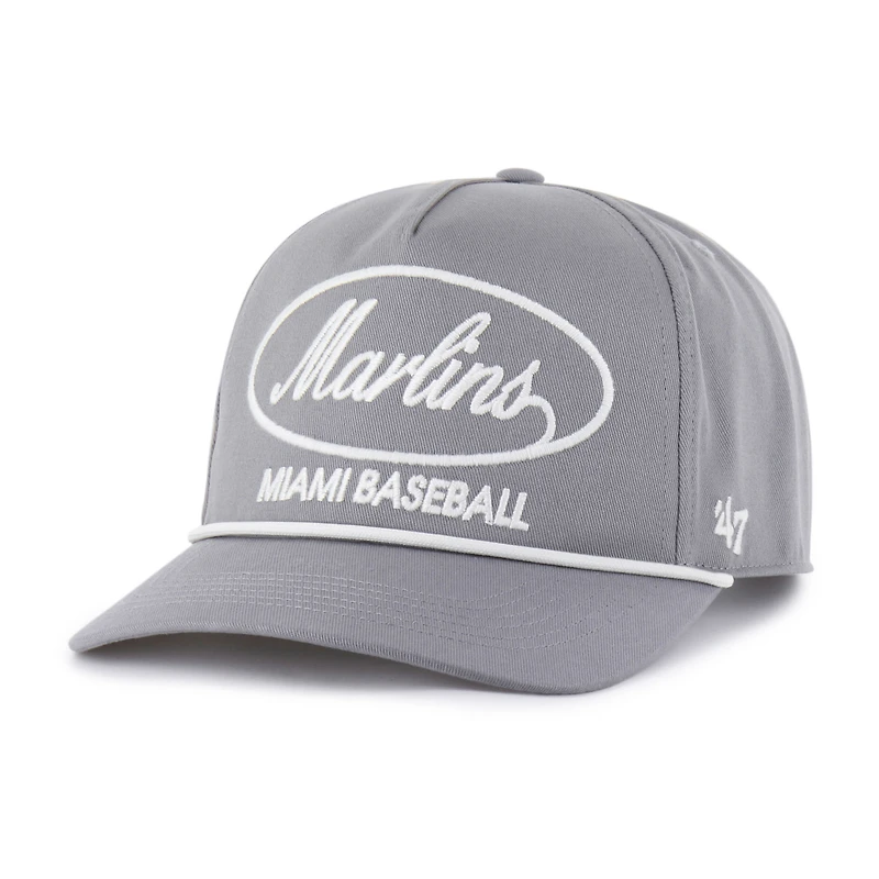 Men's '47 Gray Miami Marlins Foundational Hitch Adjustable Hat
