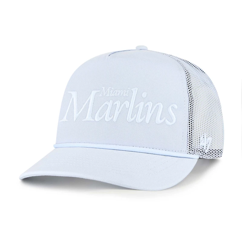 Men's '47 Light Blue Miami Marlins Foundation Script Hitch Adjustable Trucker Hat