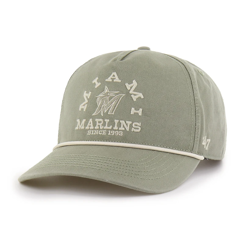 Chapeau ajustable pour homme '47 Olive Miami Marlins Canyon Ranchero Hitch