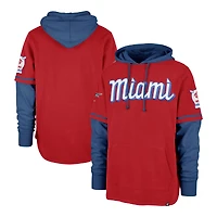Men's '47  Red Miami Marlins City Connect Trifecta Shortstop Pullover Hoodie