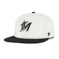 Casquette snapback blanche/noire « 47 » pour homme des Miami Marlins Foundation